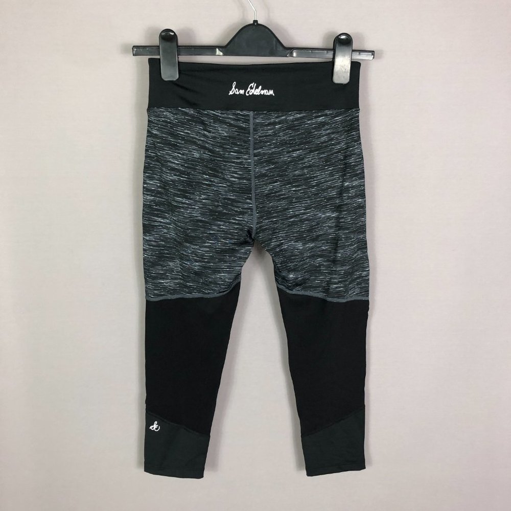 Sam Edelman Womens Gray Black Pleated Ruffle Capri Leggings Size XS - Picture 4 of 10
